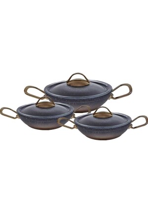 MNZ-Copper 6 Piece Granite Pan Set OMS. 0051 - OMS PASLANMAZ