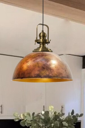 MNZ-Copper Color Linate Chandelier Antique Headed Single Pendant Lamp مطعم ريترو غرفة اجتماعات الطعام BMM2070PXXE06 - Bamyum