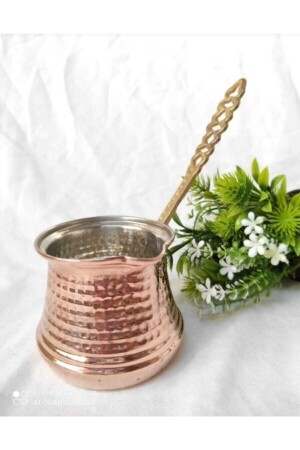 MNZ-Copper حجم كبير حليب جنجرة قهوة وعاء kçhn003 - Osmanlı Bakırcılık
