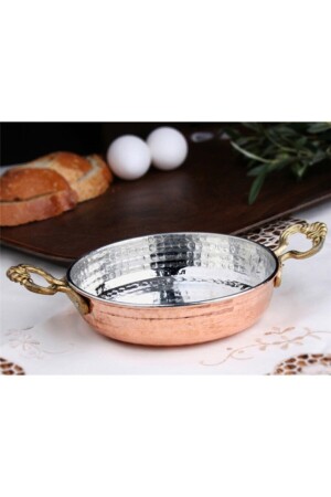MNZ-Copper Pan 16 سم مزدوج المهامر محطم مقصوصة بالنحاس القديم قطر الوعاء 16 سم OZ3315 - new and single