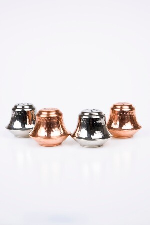 MNZ-Copper Salt and Spice Shakers Set 4 Pieces (2 Copper-2 Silver) DMT-19083 - DMT COPPER HOME
