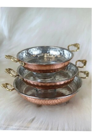 MNZ-Copper Saucepan Set من 3 Bakırtava SRY-PB000821 - Paşabahçe