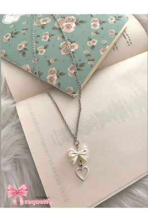 MNZ-Coquette Fairycore قلادة مع قوس القلب - Bohemian Takı Tasarim