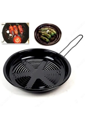 MNZ-Cosmetic Enamel Roasting Pan مع اليد Kestanematik كستانات البيضة البرتقالة الذرة المشوية GLN-14536 - GELİNHOMES