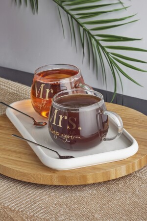 MNZ-Costa 400ml السيد والسيدة كوب زجاج مزدوج 13771 - Perotti