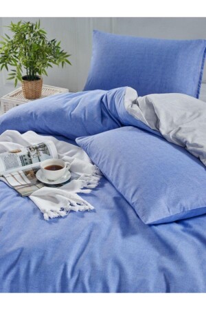 MNZ-Cotton Dark Blue واحد غطاء غطاء القماش مجموعة V20 Blue DarkBLUEE22 - Sheri Home Tekstil