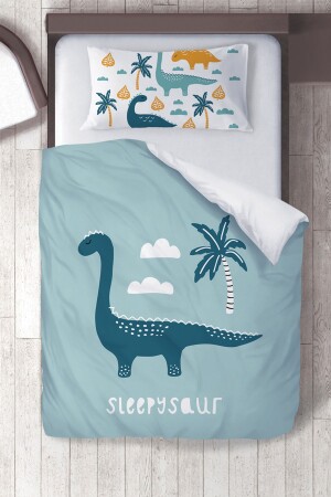 MNZ-Cotton Micro Satin Cute Dino Kids Room غطاء الرف للأطفال مجموعة ibrtnb076 - instababyrooms