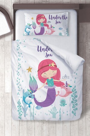 MNZ-Cotton Micro Satin Mermaid 3 Kids غرفة نوم الأطفال غطاء الغطاء المكون ibrtnb181 - instababyrooms
