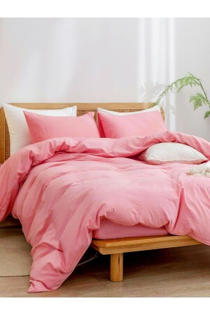 MNZ-Cotton Pure Series Pink Double Sheet سقف القطن المطاطي المرنة مجموعة pcp01 - CAQQA