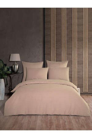 MNZ-Cotton Satin Double Hotel Duvet Cover Set بيج-8 لون LVNS-N-81 - NANOSOFT