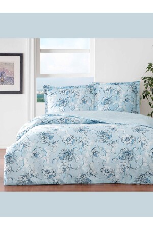 MNZ-Cotton Satin Duvet Cover Set مينا توركوز مزدوجة 3254-172 - Taç