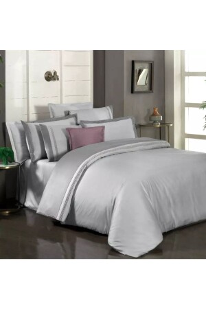 MNZ-Cotton Satin Graz Gray غطاء غطاء مزدوج طلاء مجموعة TYC00690432342 - Sarev