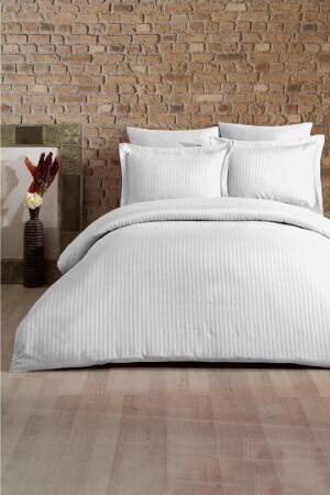 MNZ-Cotton Satin غطاء غطاء مزدوج من القطن Set-white SATIN-WHITE - Loyal Home