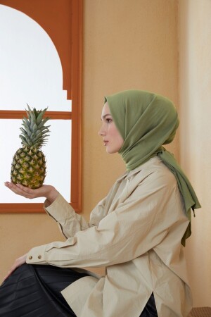 MNZ-Cotton Scarf شال خضراء زهرة الصحراء - Burden Ipek