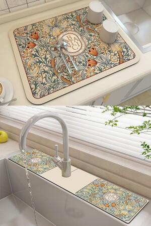 MNZ-countertop Non-Slip Dish جافة المطبخ والطلاء المياه الفخام المياه المياه المياه المياه المياه المياه المياه الم - Genel Markalar