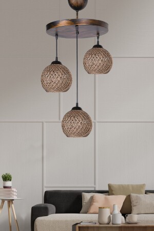 MNZ-Crayon 3-piece Chandelier جوت براون Hsra-44 HM198 - hmydesign