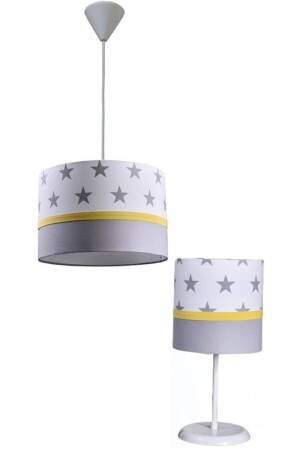 غرفة الأطفال ذات النجوم الرمادية من MNZ-Cream، غرفة المراهقين والطفلين، غرفة الفتيات والفتيات، مجموعة الشنادل والشموع. 5030 - ONAY AVİZE