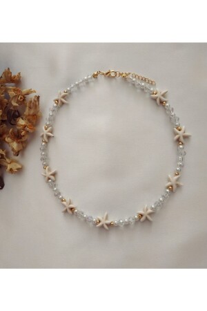 MNZ-Cream حجر طبيعي نجمة كريستال كرة عنق - Fata Morgana Accessory