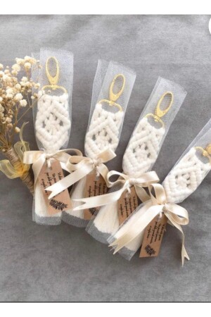 مقعد المفاتيح من كريم MNZ-cream macrame (20pcs) NSN-1222 - ARMİ KONSEPT