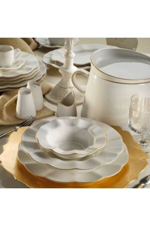 MNZ-Cream Matte Milenda 83 قطعة عشاء مجموعة Mln83yt14r520 MLN83YT14R520 - Kütahya Porselen