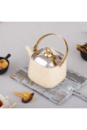 MNZ-Cream Square وعاء الشاي من الأعشاب 1-25 لتر - وعاء الشاي من الأعشاب الحجم الصغير 1-25 لتر - Evren