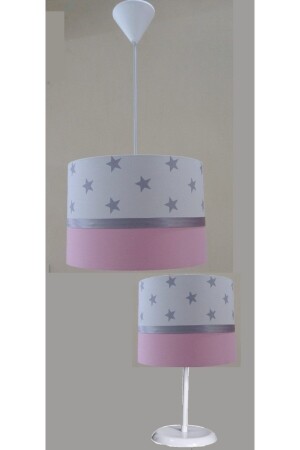 MNZ-Cream Star Pink غرفة اطفال المراهقين والطفلين الفتيات في غرفة الأطفال مجموعة الشنابل والشموع 5030 - ONAY AVİZE