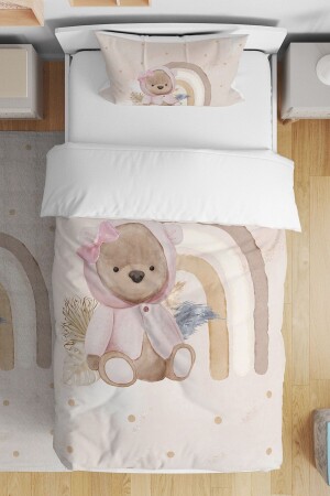 MNZ-Cream Teddy Bear نمط واحد الأطفال الأطفال غطاء غطاء مجموعة evnev00204 - Evpanya