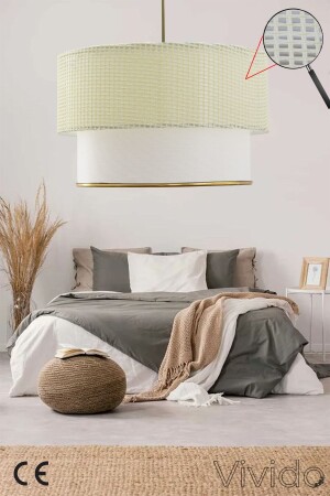 MNZ-Cream Wicker Deco شاندليئر ABS-6000H - Vivido Abajur