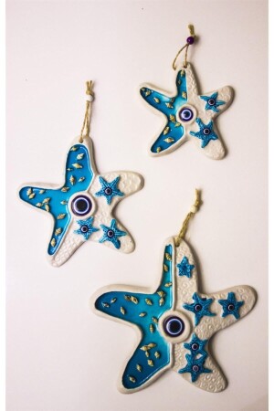 MNZ-Creasept ثلاثي النجوم البحرية العين الشريرة حبة الجدار زينة بالكون زينة الحديقة زينة زينة - Crey Hediyelik