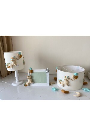 MNZ-Creme Color Unicorn Figured Chandelier Lampshade Frame Set للفتى أو الفتاه غرفة الأطفال TYC00677939778 - atölye ay ışığı