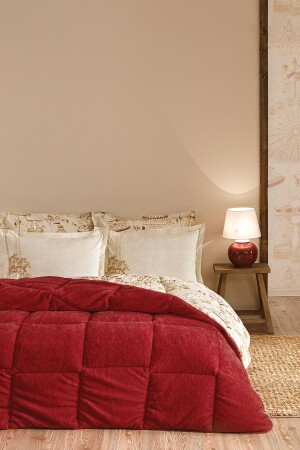 مجموعة النوم المزدوجة الثلاثية من MNZ-Cremon - حمراء - Puffy