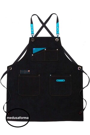 MNZ-Cross Strap الجلد جيب باريستا فرون كافيه رئيس الطباخ الخادم الطباخ الخادم المطبخ العمل فرون 889010065 - medusaforma