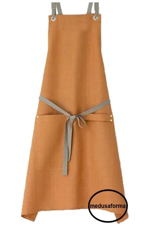 MNZ-Cross Strap Kitchen Apron كبير الطباخين المقاهي مطعم الطباخين الطباخين صاغر الشعر باريستا Apron برتقال 275003560 - medusaforma