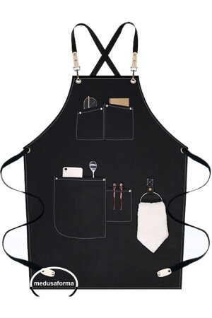 MNZ-Cross Strap Kitchen Apron كبير الطباخات المقاهي مطعم الطباخات المفتش الطباخات صاغر الشعر باريستا Apron 900767931 - medusaforma