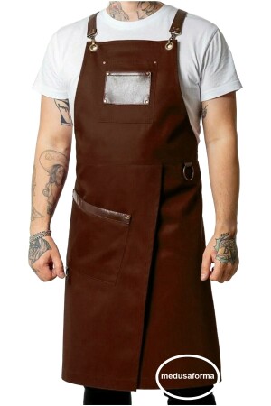 MNZ-Cross Strap Kitchen Apron كبير الطهاة مطعم مطعم مطعم مطعم النادل بارتندر طباخ صياغة شعر باريستا Apron 930767987 - medusaforma