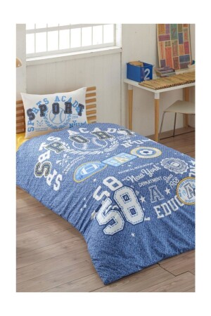 MNZ-Crown Crystal Single Ranforce Duvet Cover Set - Sporty Blue ST01471 - Kristal