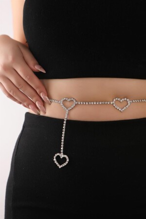 MNZ-Crystal Stone 4 قلب حجر الجسم الملحقات الخصر سلسلة الجسم سلسلة الحجر - Hubann