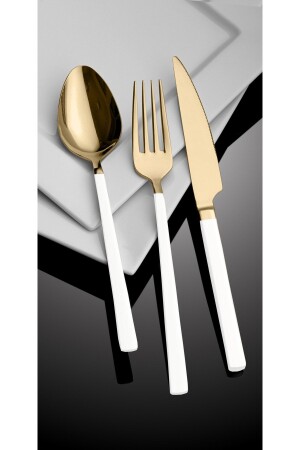 MNZ-Çubuk ذهب أبيض Sedef 36 قطعة ملعقة فرقة سكين مجموعة istsg001 - Hira