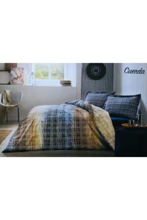 MNZ-Cuerda Navy Blue واحد Ranforce Duvet Cover Set 654 - Özdilek