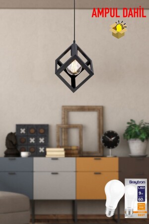 MNZ-Cup لمبعة معلقة واحدة سوداء - بما في ذلك مصباح LED الممر الحديث المطبخ غرفة المعيشة مصباح معلق الشنادل 3032-01T-A - Apliqa