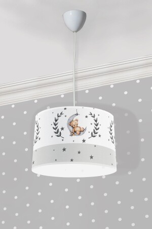 MNZ-Cute Sleeping Bear And Stars غرفة اطفال مصباح عريضة مصباح KP08-A - Bebişim Halı