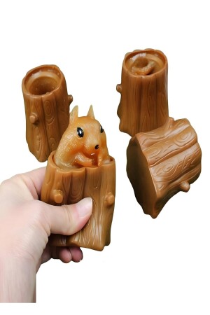(MNZ-Cute Squishy Squirrel Toy Squeeze Cup) (لعبة السوارق الضغط اللون البني (ROSEROİ-7999794-3190 - RoseRoi