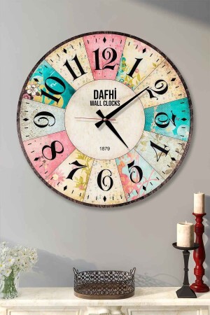 ساعة جدار خشبية مزخرفة من MNZ-Dafhi 35x35 DFSAAT401-35x35 - Dafhi Aksesuar