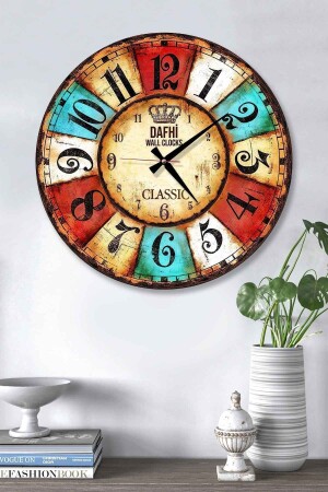 ساعة جدار خشبية مزخرفة من MNZ-Dafhi 45x45 DFSAAT69 - Dafhi Aksesuar