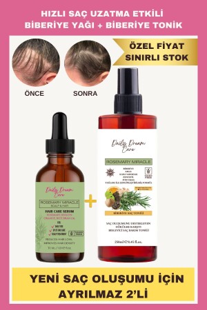 (MNZ-Daily Dream Care) نمو الشعر السريع (الروماري سيروم + روماري تونيك سيت 89714224 - DAİLY DREAM CARE