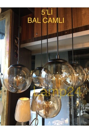 MNZ-Dali سلسلة 5 قطع عصرية مصباح معلق شمعة - بل غلوب الزجاج TRK-08-01-05 - Lamp24