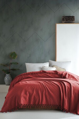 MNZ-Dalila Double Jacquard Pique - حمراء 2020543 - Şaheser