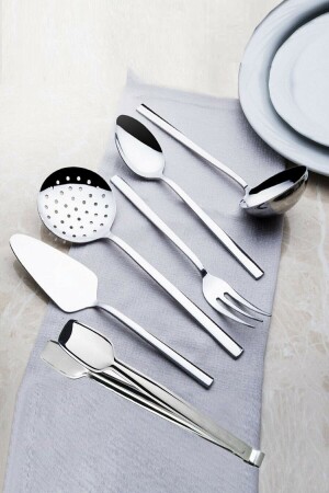 MNZ-Dalyan 6 قطع من الفولاذ المقاوم للصدأ مجموعة الخدمة Nehirdalyan6pieceset1 - Nehir