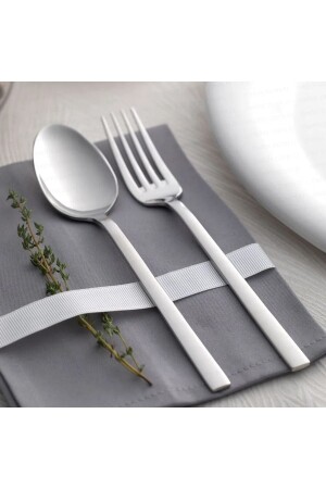 MNZ-Dalyan، ملعقة شوكة عادية مجموعة 60 قطعة فولاذ فولاذ 2015ST000419 - Nehir