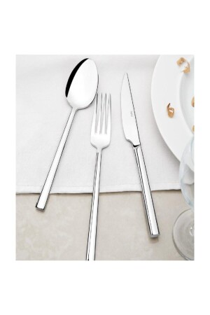 MNZ-Dalyan 84 قطعة ملعقة شوكة مجموعة - ملعقة شوكة مجموعة dal019 - Nehir